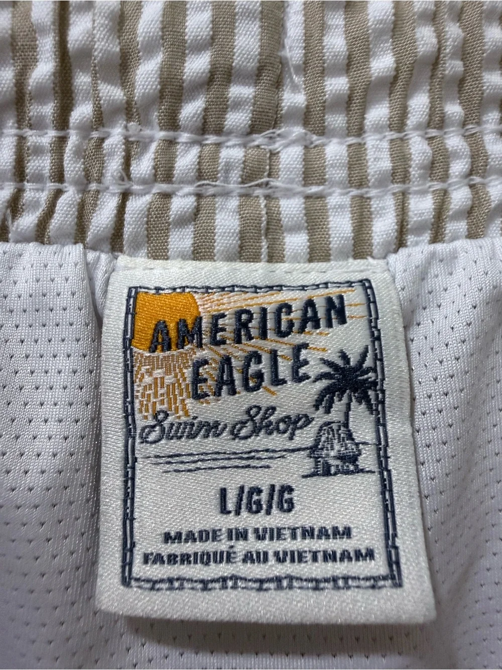 American Eagle Outfitters Gray Seersucker Drawstring Athletic Shorts
